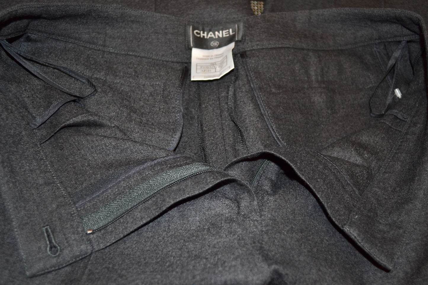 Chanel Grey Wool Pants Size 2A