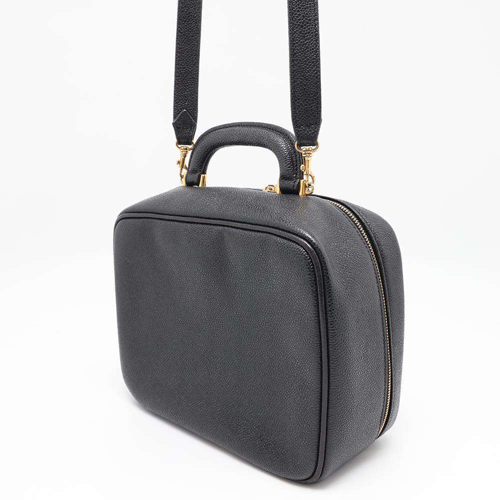 CHANEL CC Logo 2WAY Vanity Bag BlackA07061 Caviar Leather