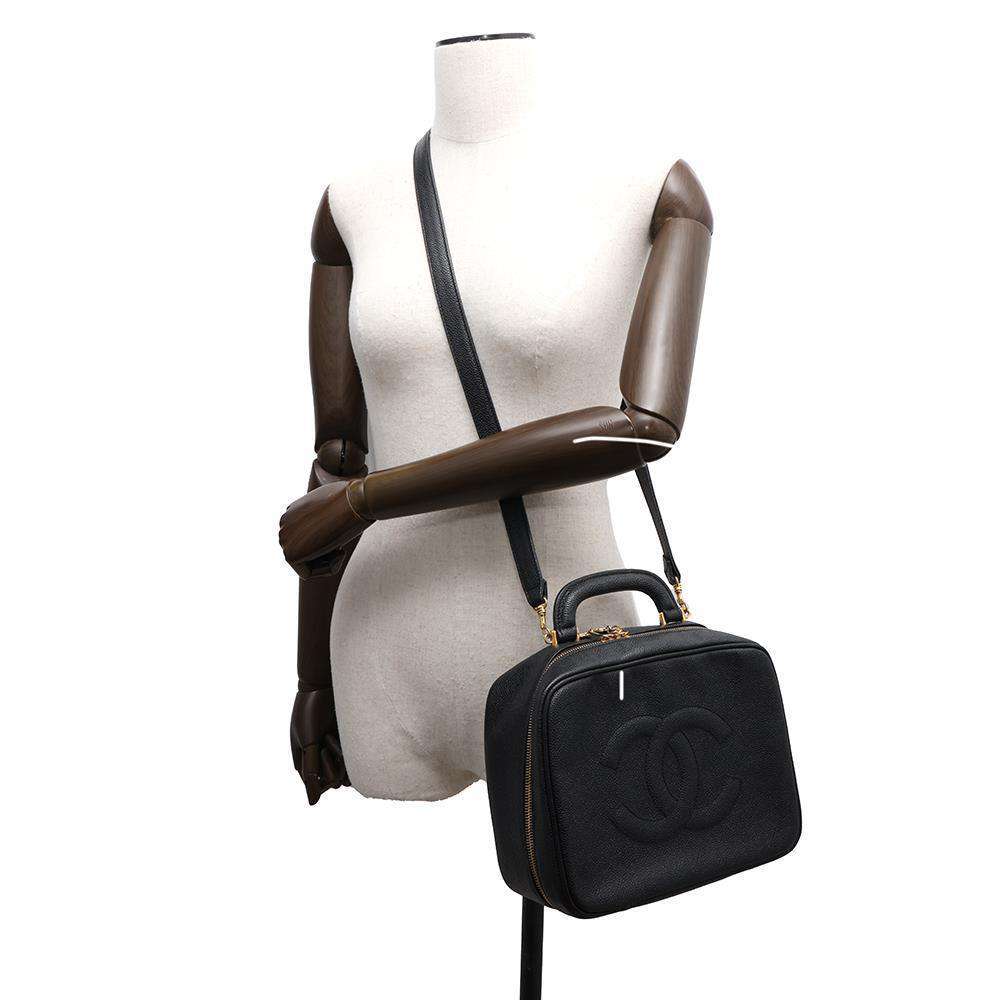 CHANEL CC Logo 2WAY Vanity Bag BlackA07061 Caviar Leather