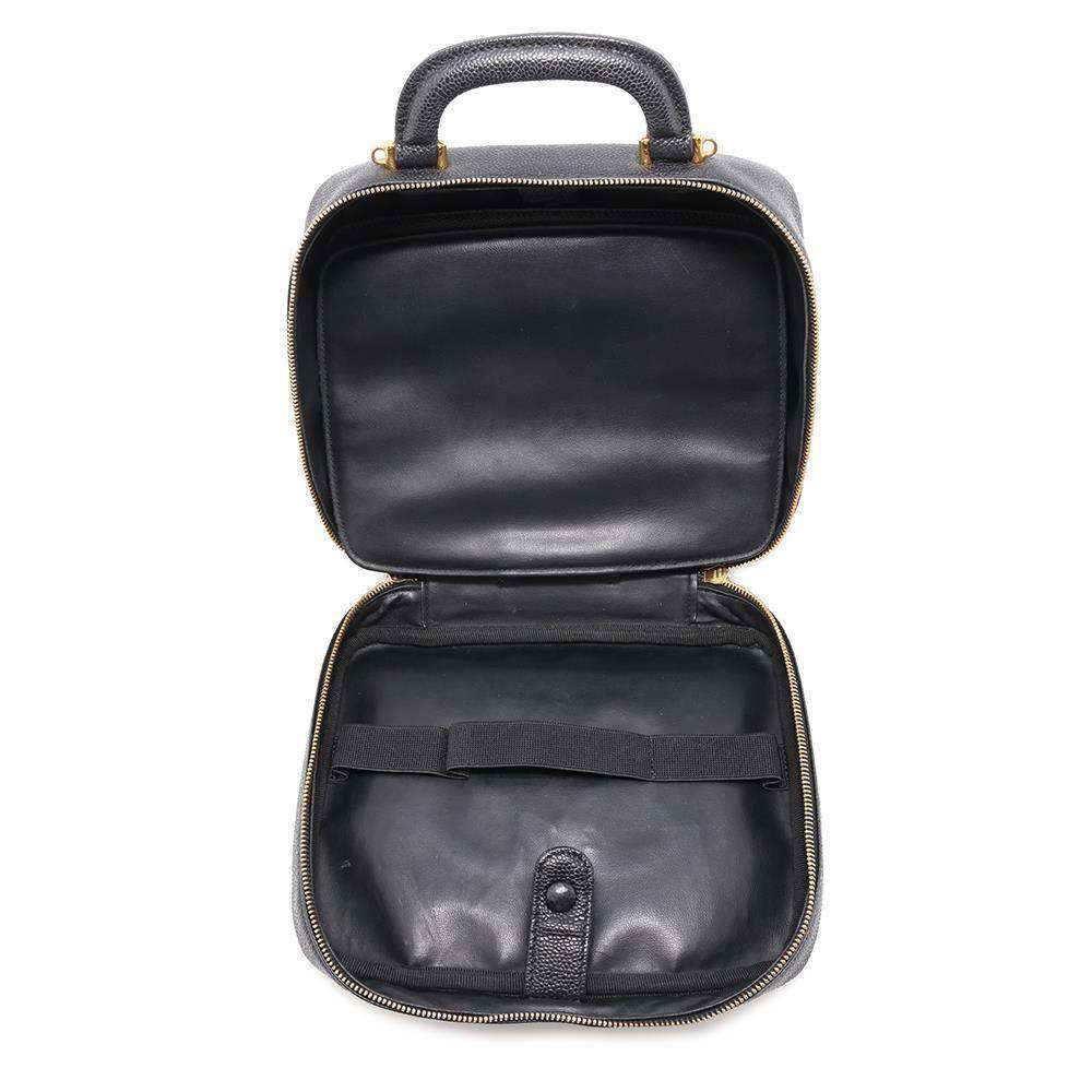 CHANEL CC Logo 2WAY Vanity Bag BlackA07061 Caviar Leather