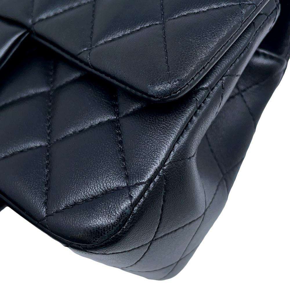 CHANEL Matelasse Top Handle Flap Bag BlackAS2431 Lambskin