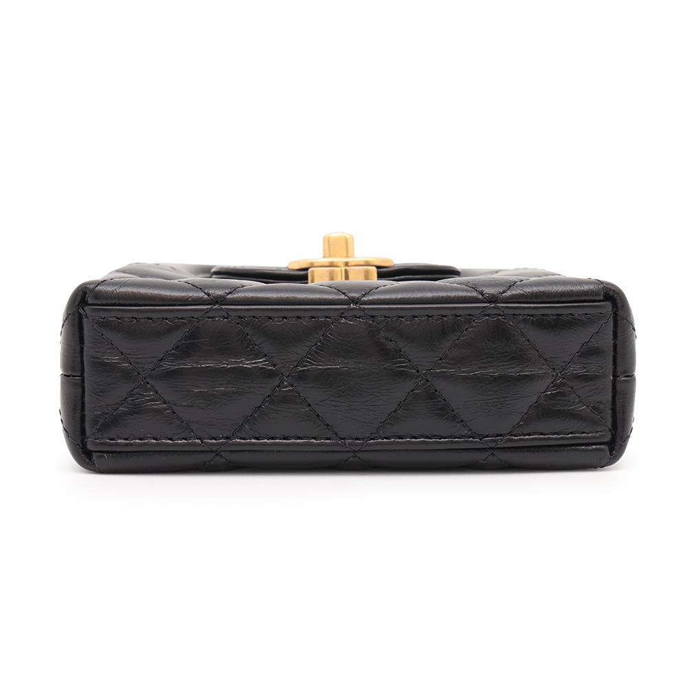 CHANEL Mini ChainClutch Shoulder Bag BlackAP3435 Aged Calf Leather