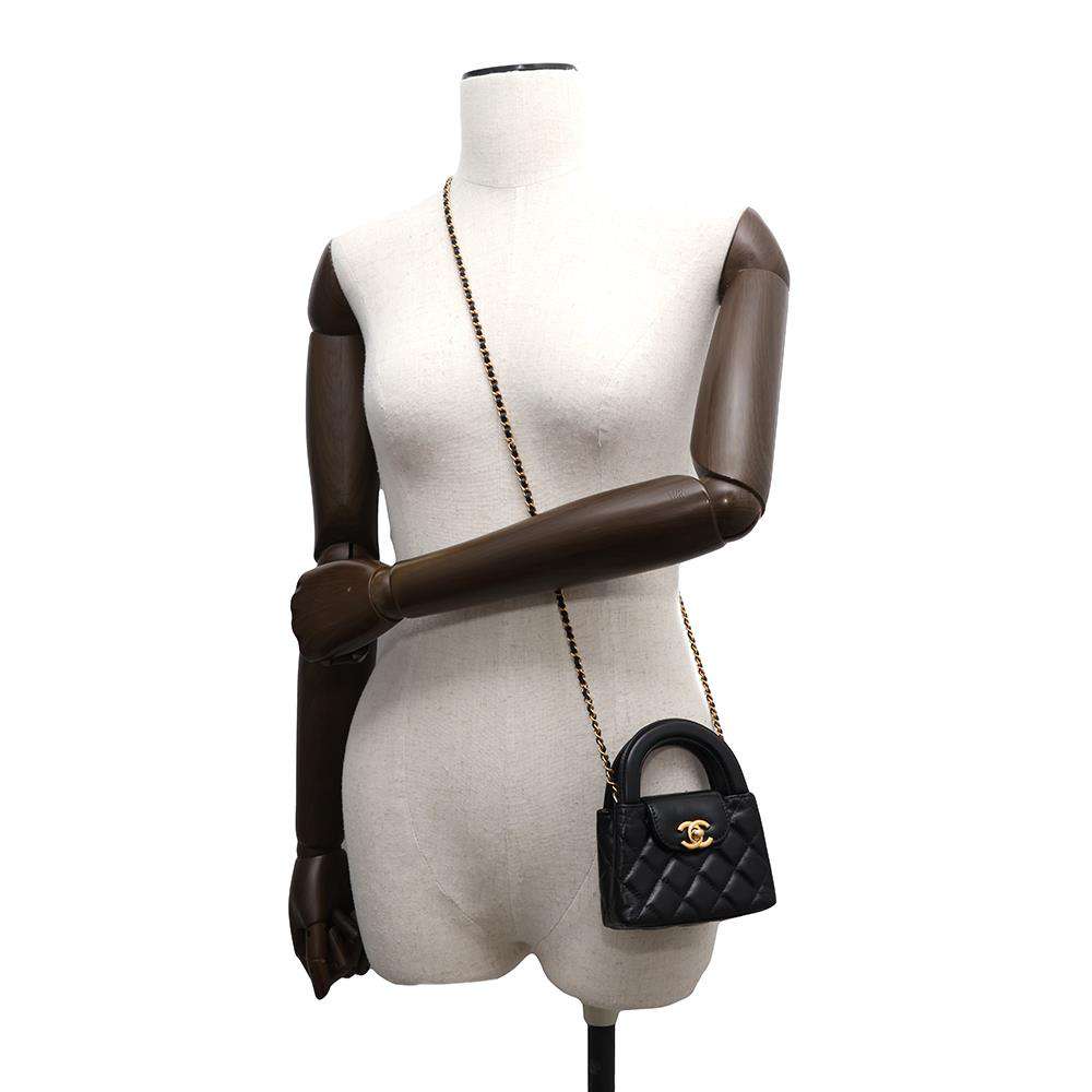 CHANEL Mini ChainClutch Shoulder Bag BlackAP3435 Aged Calf Leather