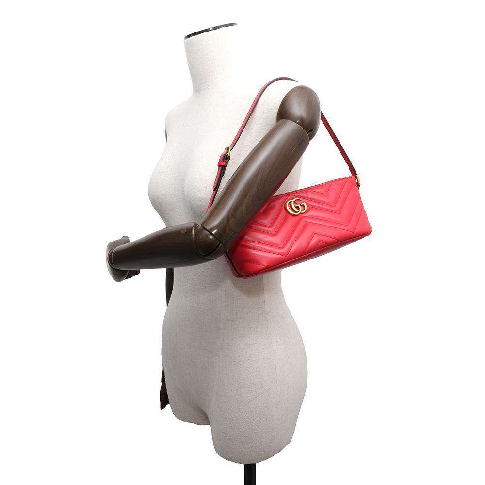 GUCCI GG MarmontShoulder Bag Red739166 Leather