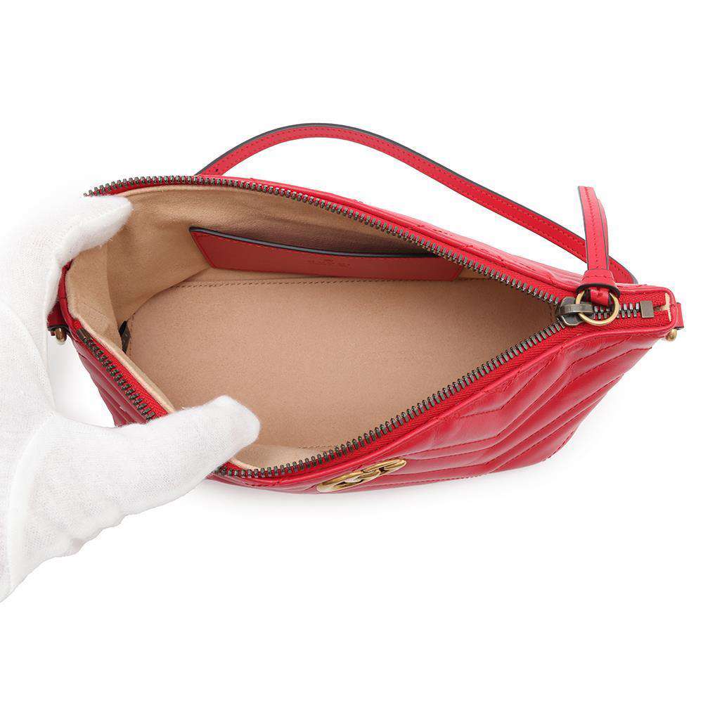 GUCCI GG MarmontShoulder Bag Red739166 Leather