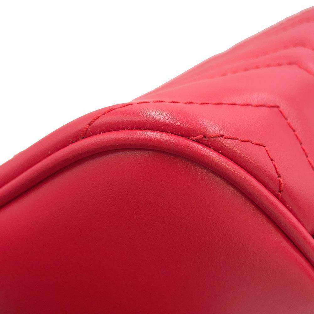 GUCCI GG MarmontShoulder Bag Red739166 Leather