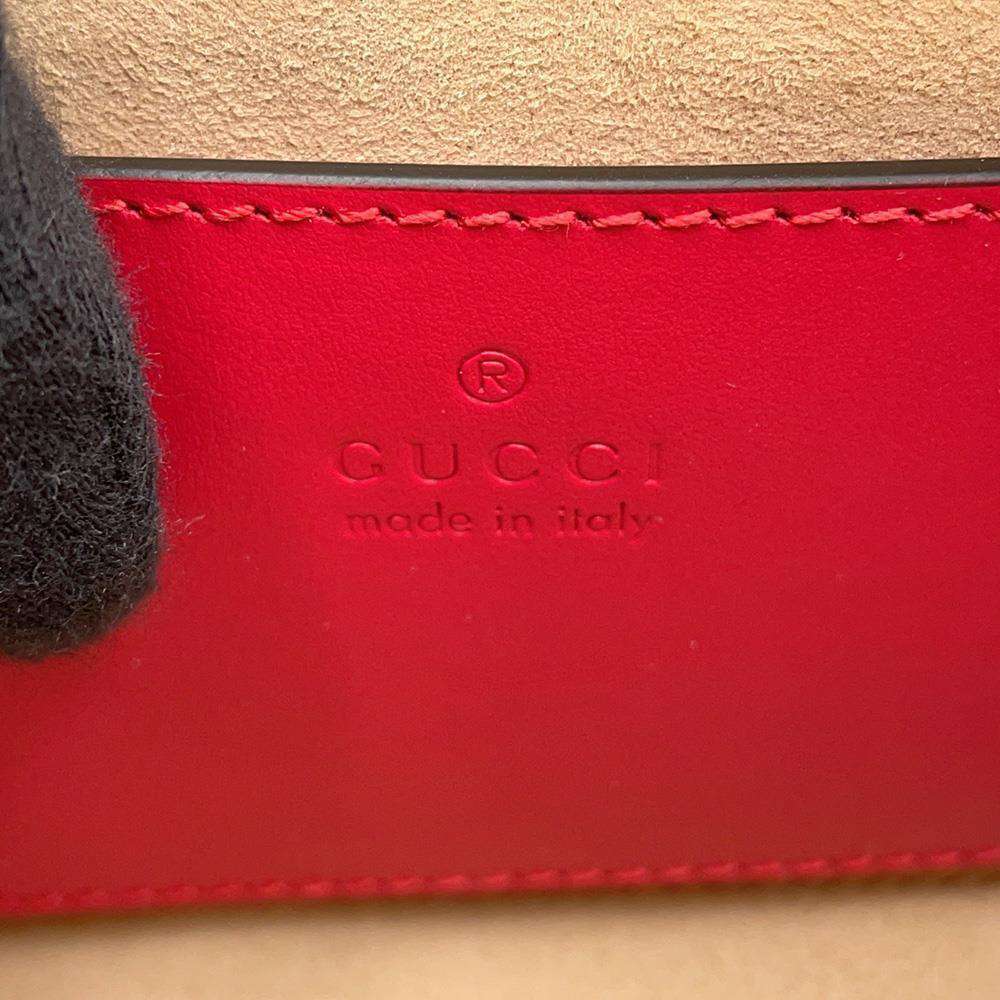 GUCCI GG MarmontShoulder Bag Red739166 Leather