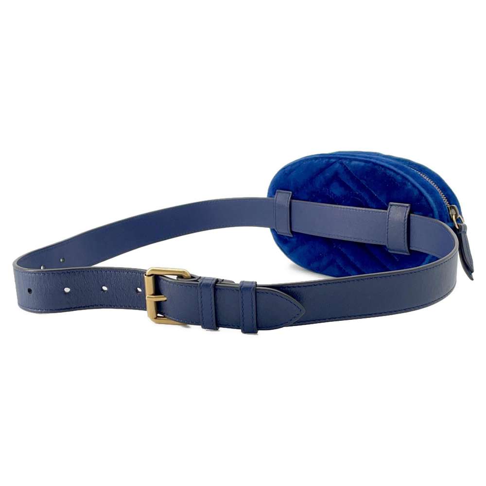 GUCCI GG Marmont Crossbody Bag Blue476434 Velour