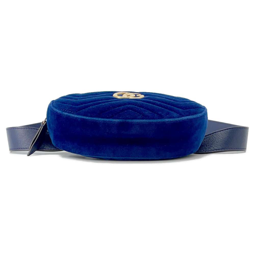 GUCCI GG Marmont Crossbody Bag Blue476434 Velour