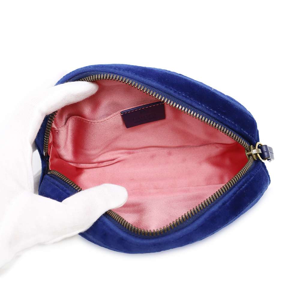GUCCI GG Marmont Crossbody Bag Blue476434 Velour