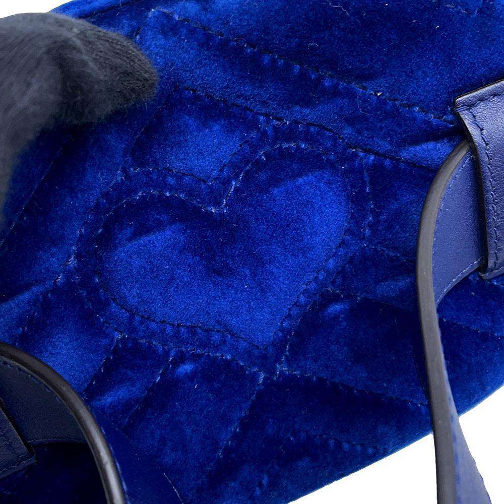 GUCCI GG Marmont Crossbody Bag Blue476434 Velour