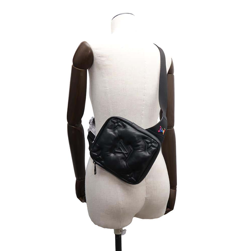 LOUIS VUITTON Asymmetrical sling bag Noir/Righe RainbowM68773 Lambskin