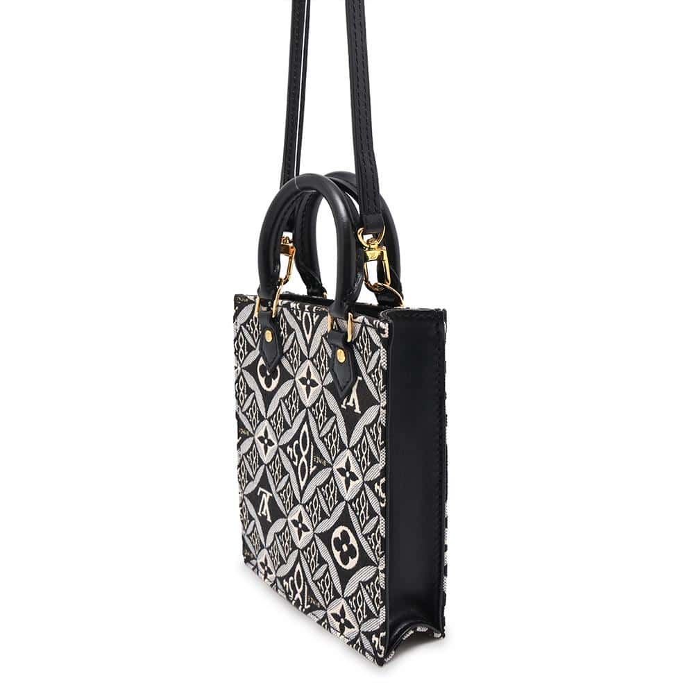 LOUIS VUITTON Petit Sac Plat NoirM80484 Monogram Jaguar SINCE 1854