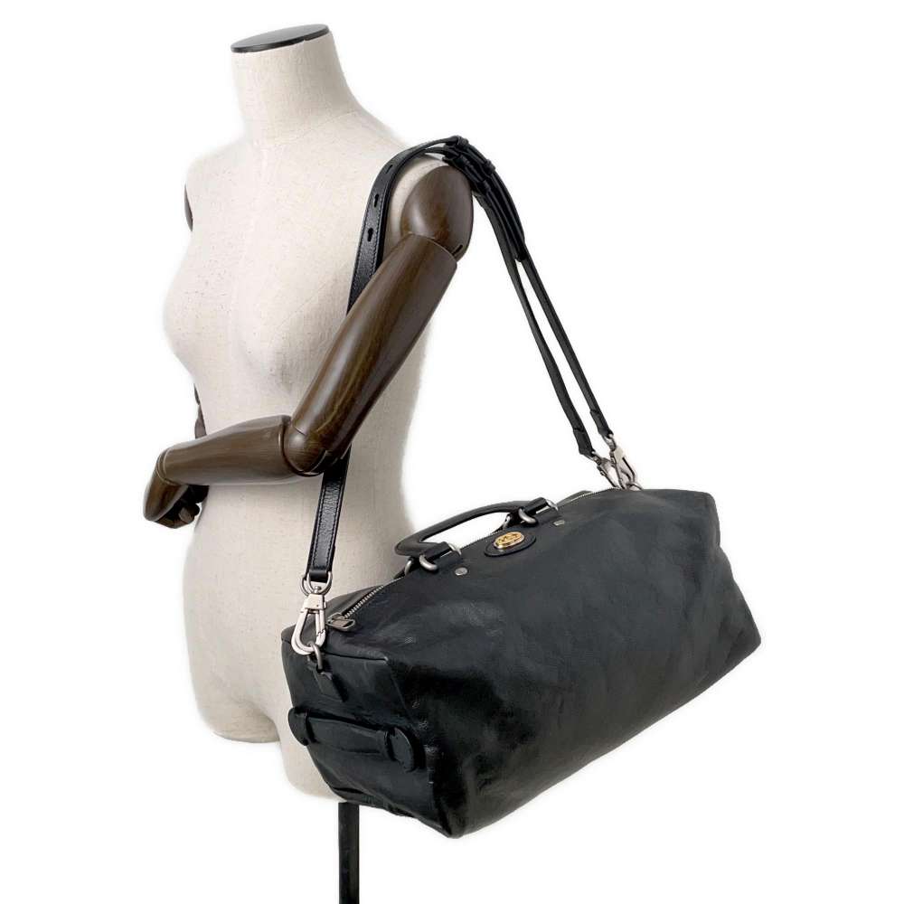GUCCI Interlocking G 2way Boston Black587866 Leather