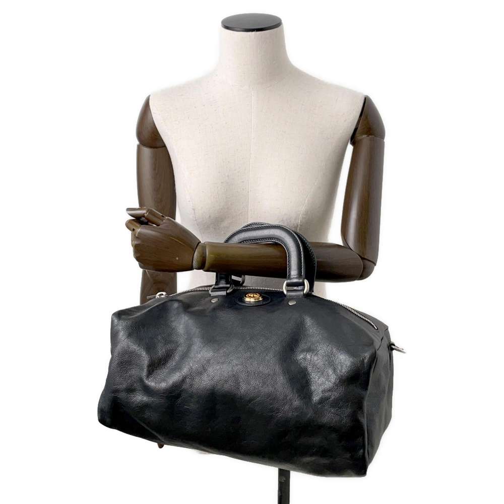 GUCCI Interlocking G 2way Boston Black587866 Leather