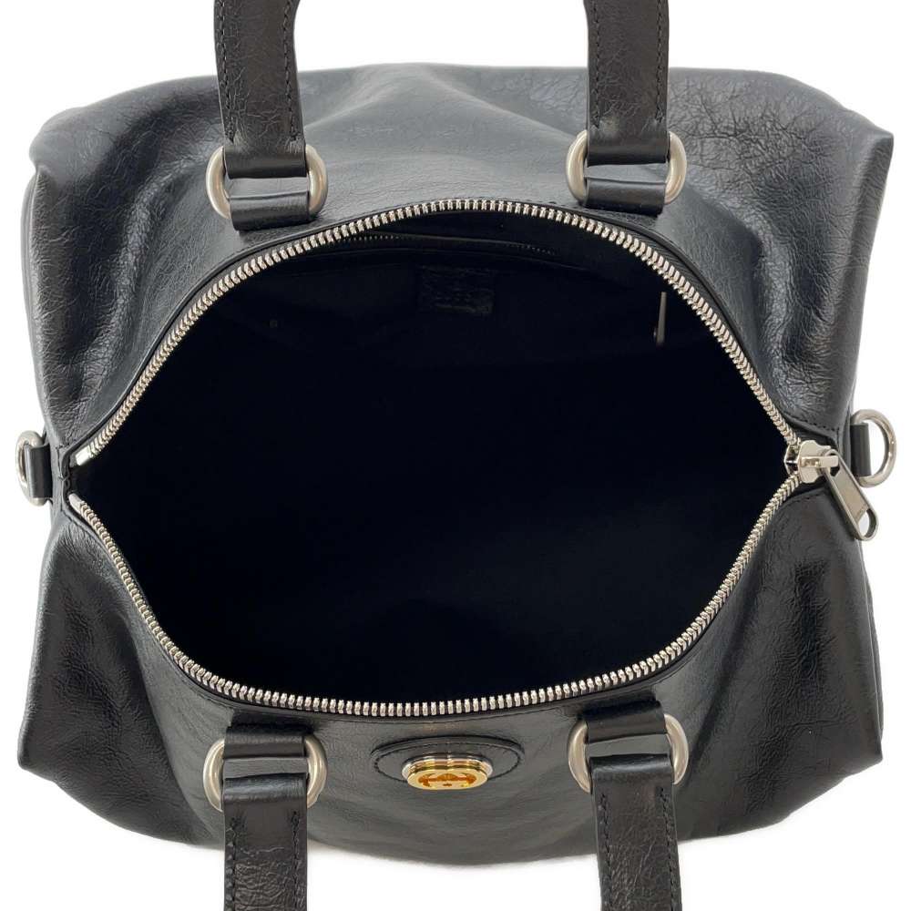 GUCCI Interlocking G 2way Boston Black587866 Leather