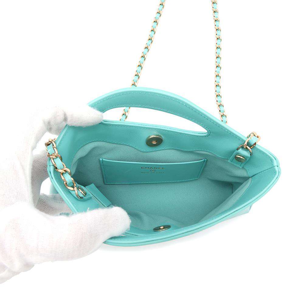 CHANEL CHANEL31 Mini Shopping Bag Turquise BlueAP3656 Calf Leather