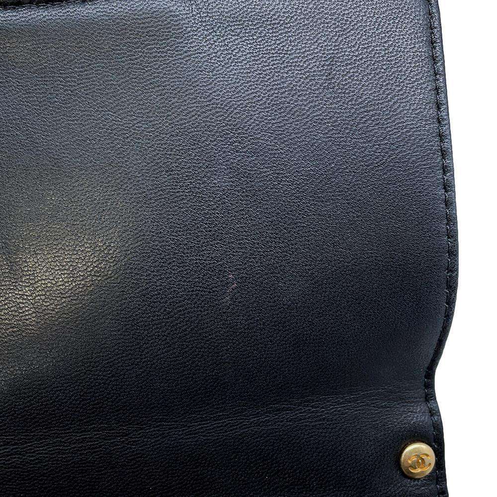 CHANEL Matelasse Imitation Pearl ChainShoulder Bag BlackAS0584 Goatskin Leather