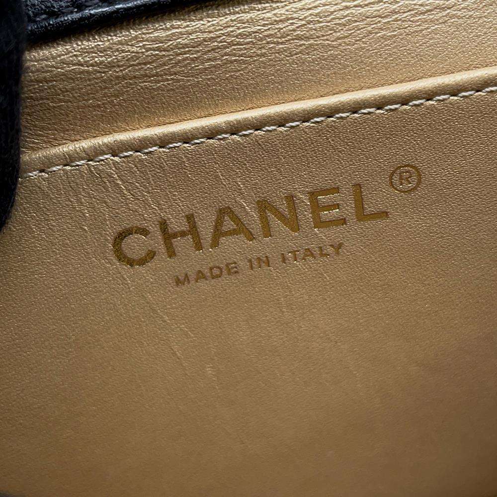 CHANEL Matelasse Imitation Pearl ChainShoulder Bag BlackAS0584 Goatskin Leather