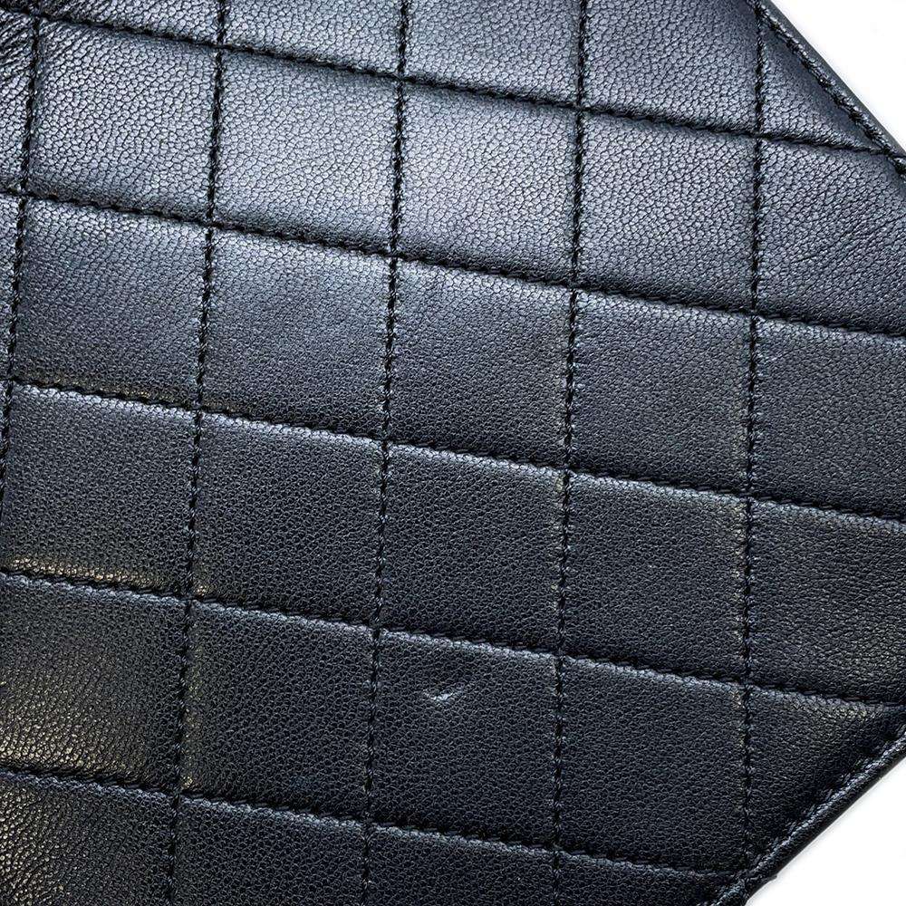CHANEL Matelasse Imitation Pearl ChainShoulder Bag BlackAS0584 Goatskin Leather