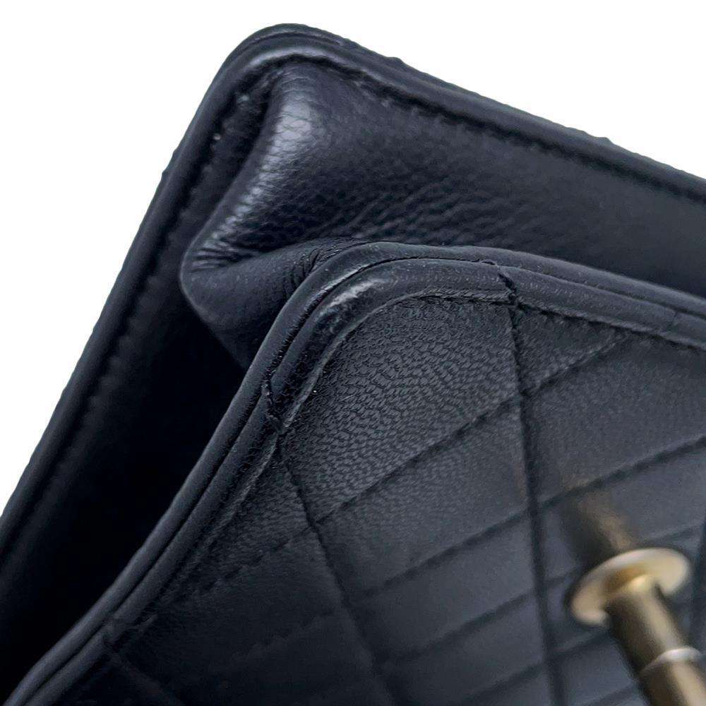 CHANEL Matelasse Imitation Pearl ChainShoulder Bag BlackAS0584 Goatskin Leather