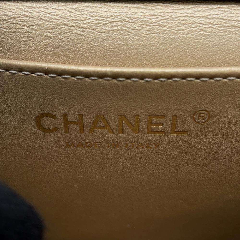 CHANEL Matelasse Imitation Pearl ChainShoulder Bag BlackAS0584 Goatskin Leather