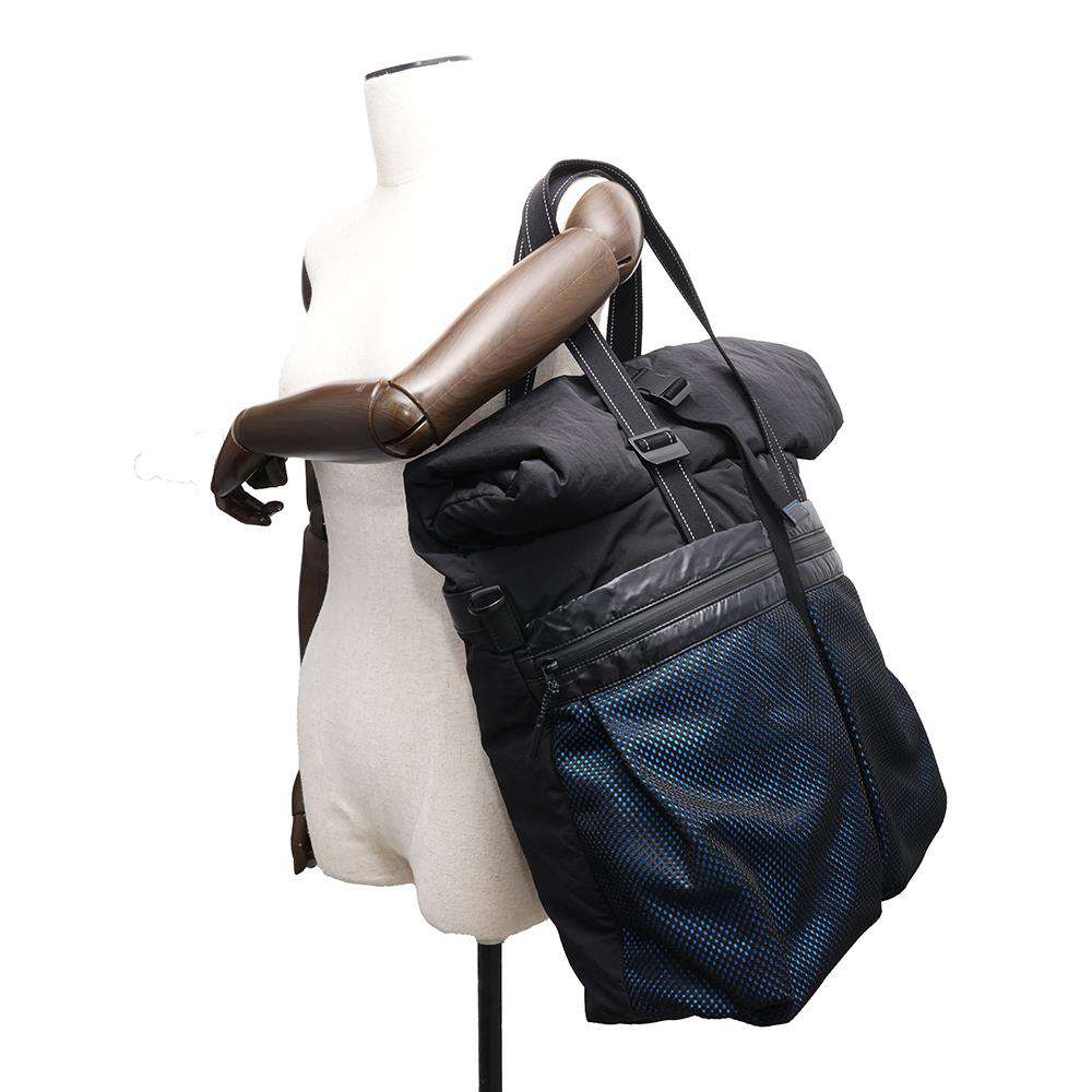 Bottega Veneta 2WAY Mesh Tote Bag Black/Blue573062 Nylon