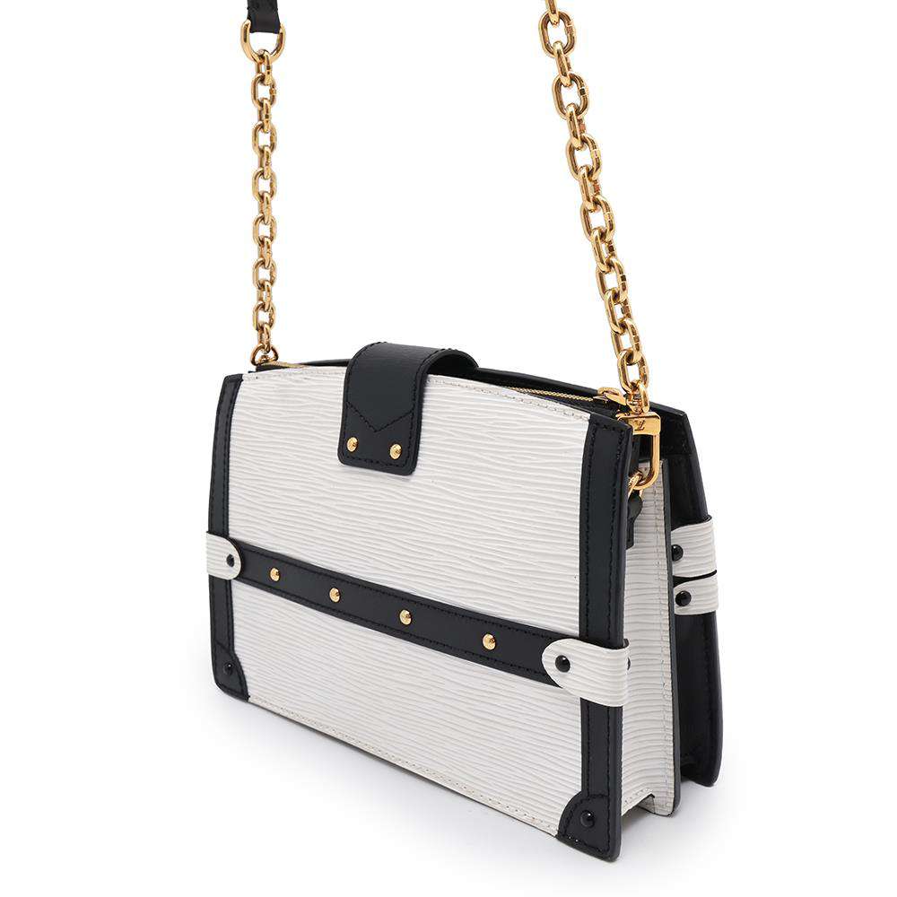 LOUIS VUITTON Trunk Clutch White/NoirM52151 Epi Leather