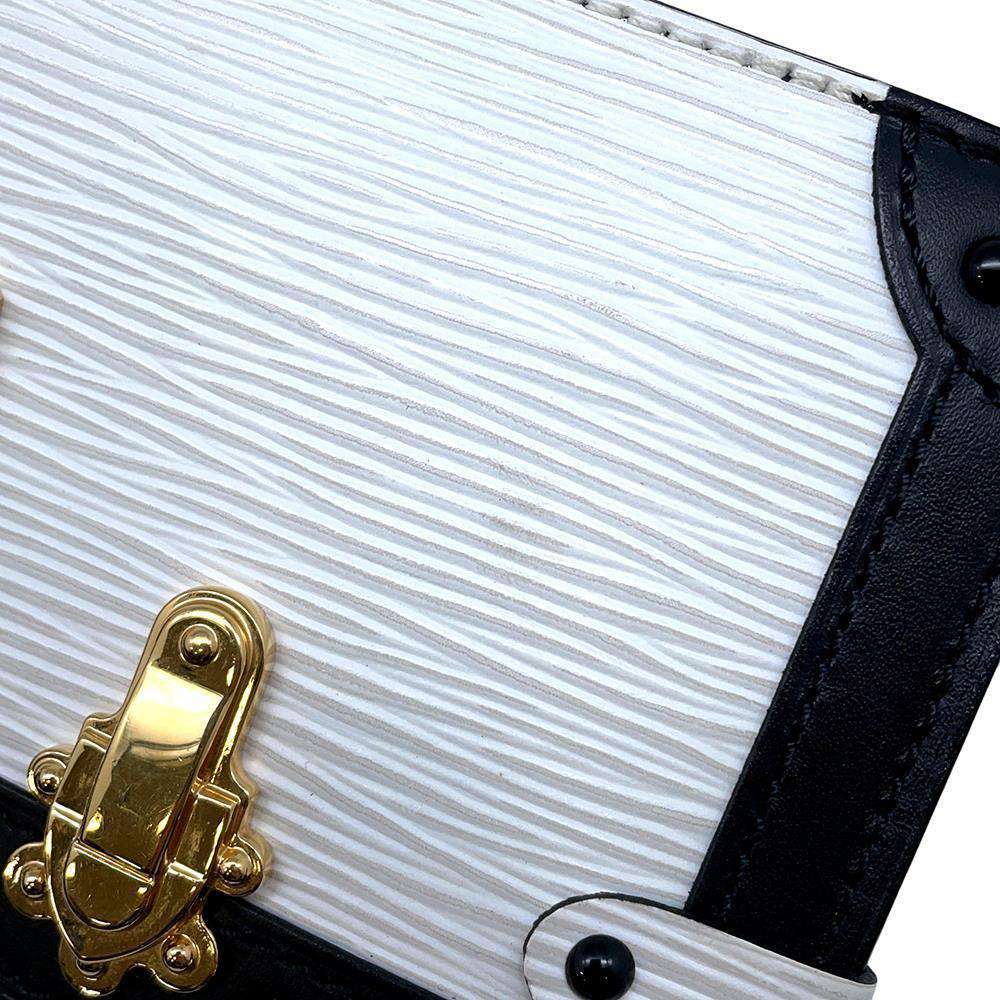 LOUIS VUITTON Trunk Clutch White/NoirM52151 Epi Leather