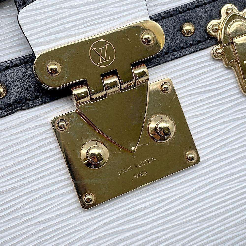 LOUIS VUITTON Trunk Clutch White/NoirM52151 Epi Leather