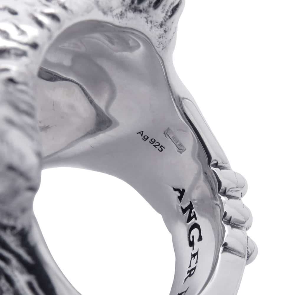 GUCCI Anger Forest Wolf Head Ring Size 19/#18476900 SV925