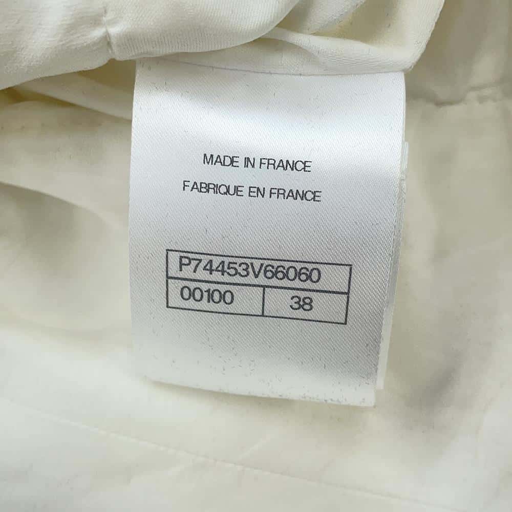 CHANEL No-collar Tweed Jacket Size 38 WhiteP74453 V66060 Cotton70% Nylon18% Rayon12%