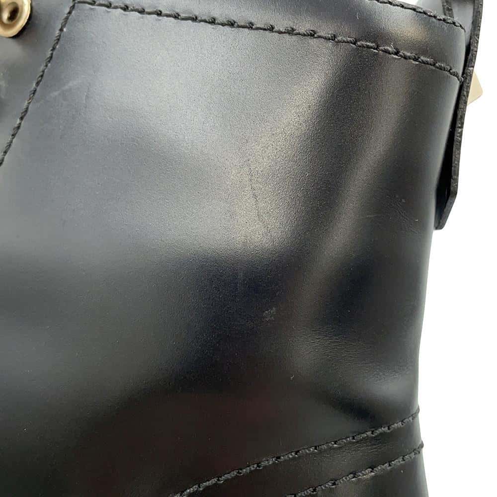 Valentino Garavani Rock Studded Boots Black Leather Size 35