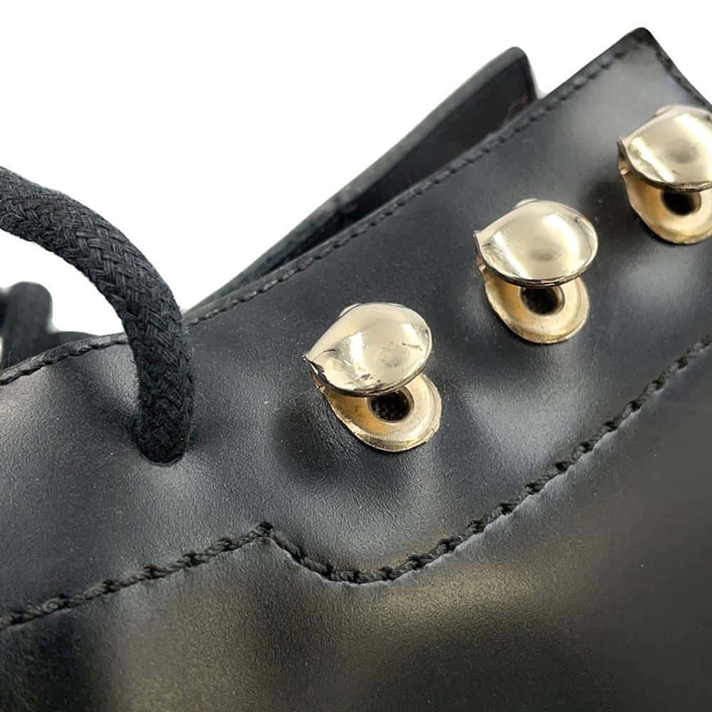 Valentino Garavani Rock Studded Boots Black Leather Size 35
