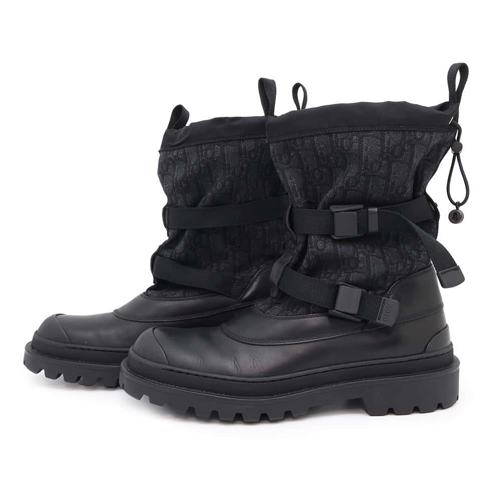 Dior ExplorerStrapBoots Black3BO232ZBR Leather Canvas Size 42