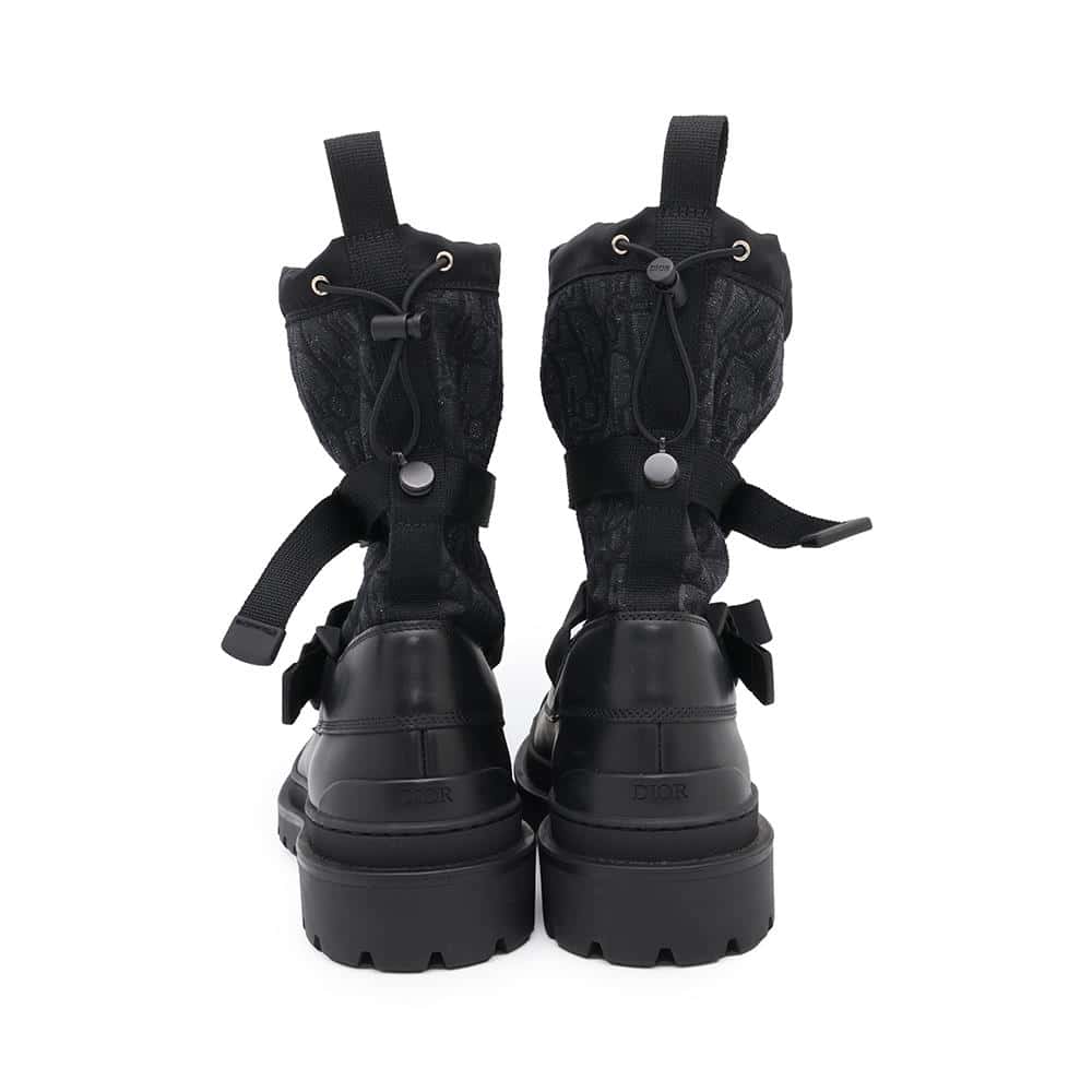 Dior ExplorerStrapBoots Black3BO232ZBR Leather Canvas Size 42