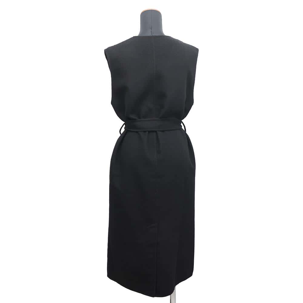 HERMES Long gilet Size 34 Black Cashmere100%