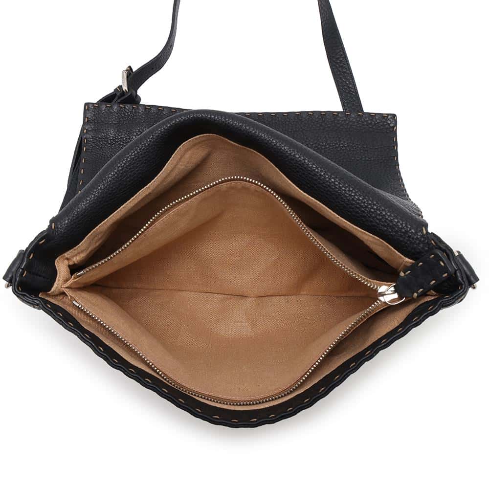 FENDI Selleria Messenger Bag Black8BT116 Leather