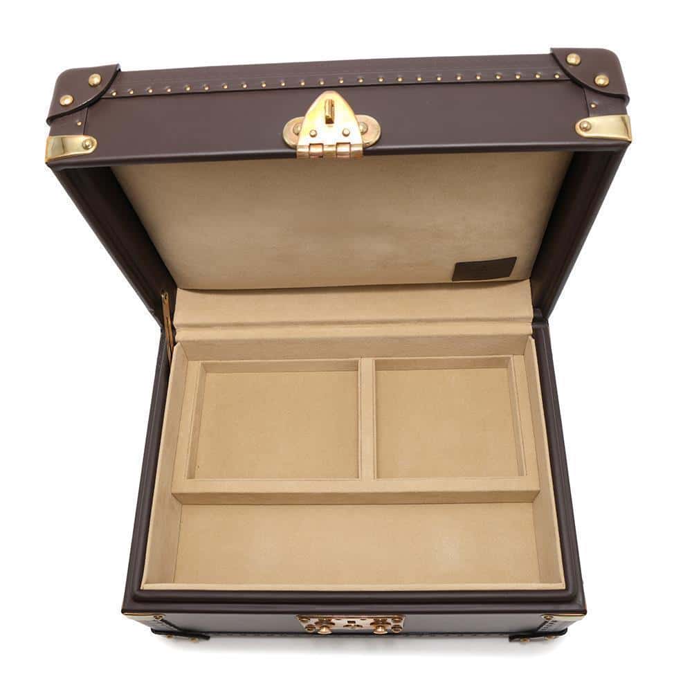 LOUIS VUITTON Special Order Watches and Jewelry Cases Brown Leather