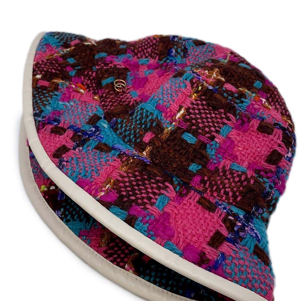GUCCI Tweed spicy check bucket hat Size S(22") Multicolor728469 Wool 51% Acryl25% Nylon14% Mohair8% Polyester1% Cotton1%