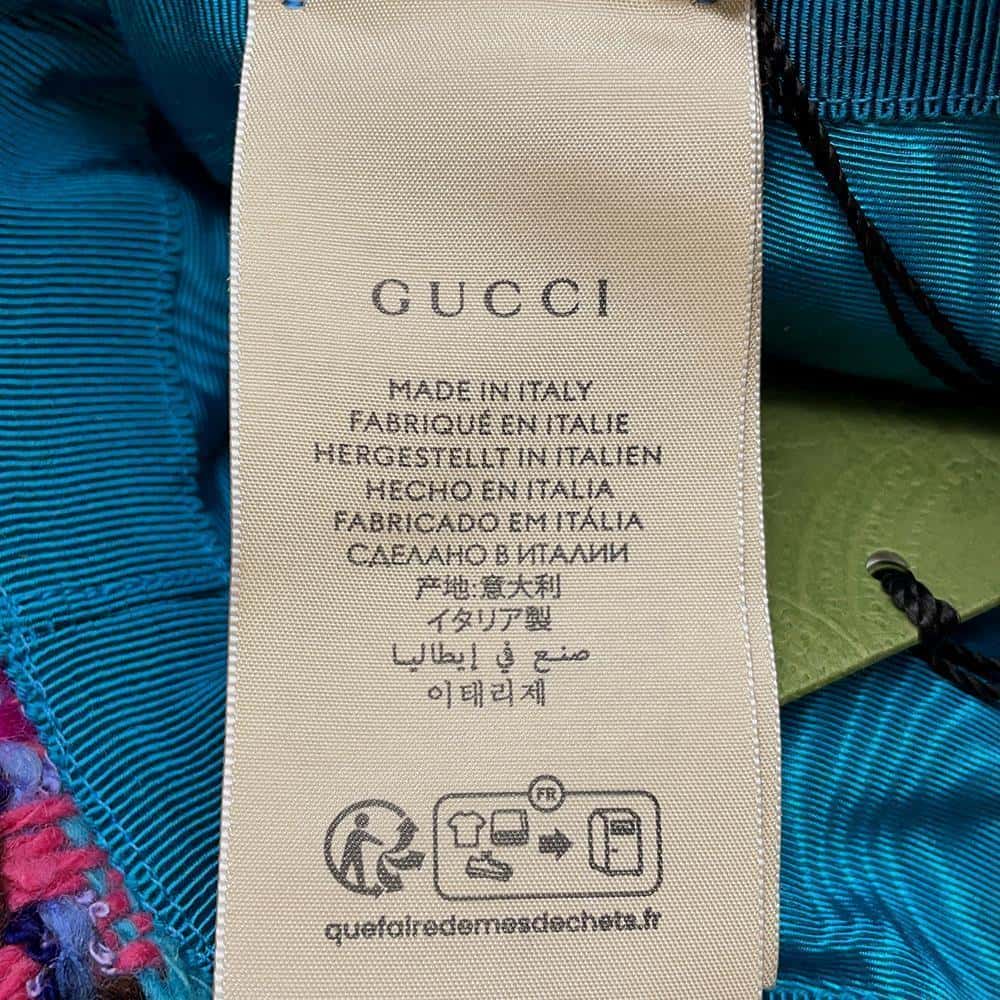 GUCCI Tweed spicy check bucket hat Size S(22") Multicolor728469 Wool 51% Acryl25% Nylon14% Mohair8% Polyester1% Cotton1%