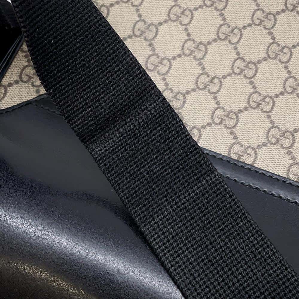 GUCCI Messenger bag Black/Beige473877 GG SupremeCanvas Leather