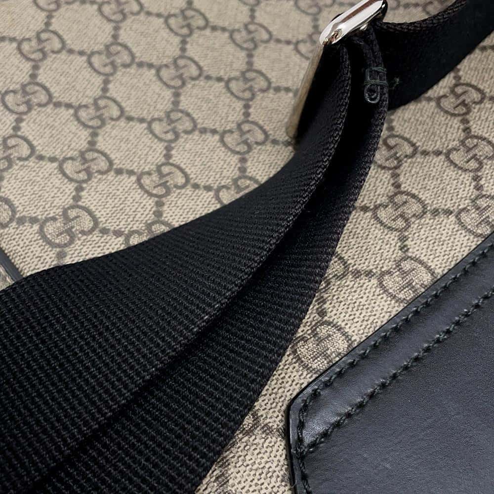 GUCCI Messenger bag Black/Beige473877 GG SupremeCanvas Leather