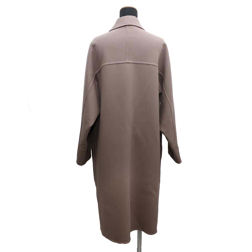 HERMES Zip-up Coat Size 38 Etoupe Wool 100%