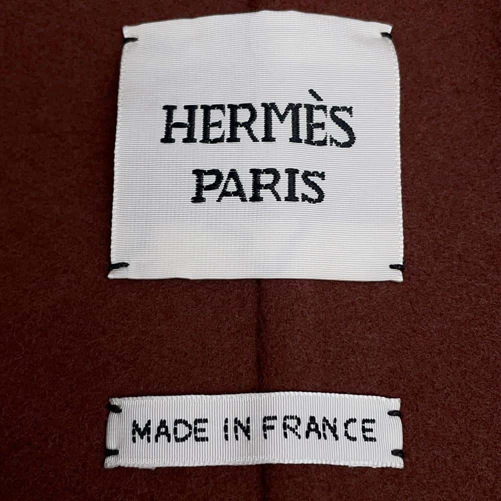 HERMES Zip-up Coat Size 38 Etoupe Wool 100%