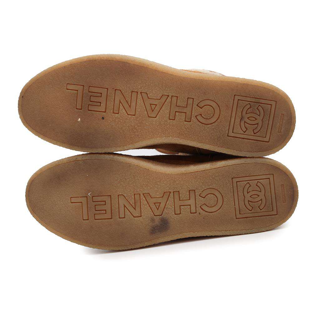 CHANEL Matelasse MoutonBoots CamelG26557 Suede Mouton Size 36