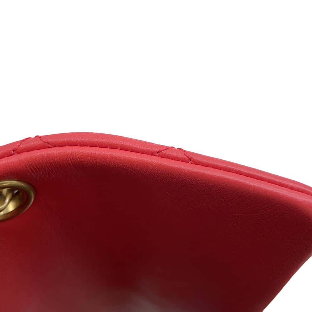 CHANEL Matelasse Single Flap ChainShoulder Bag RedAS2380 Lambskin