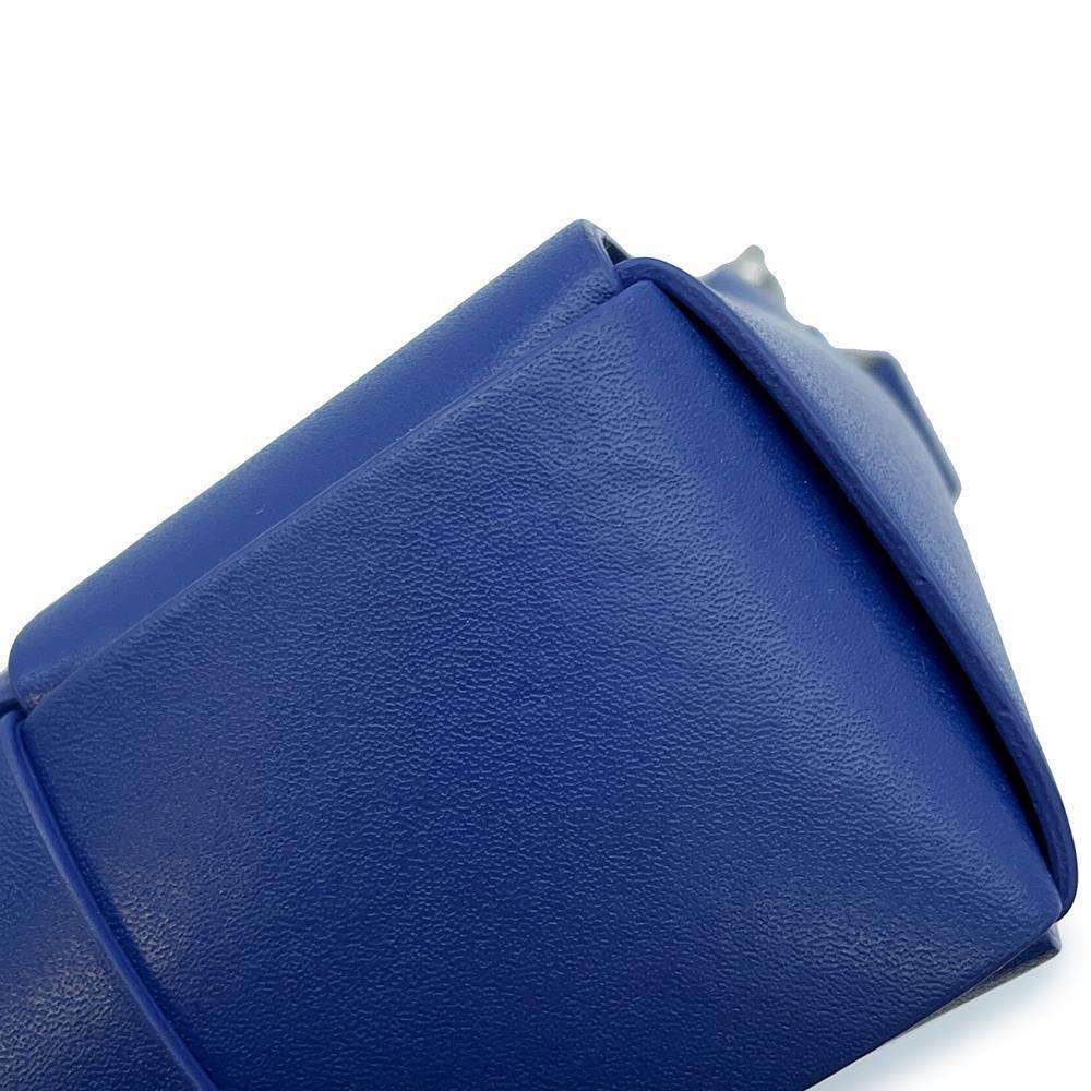 Bottega Veneta INTRECCIATO Cassette Shoulder Bag Blue Leather