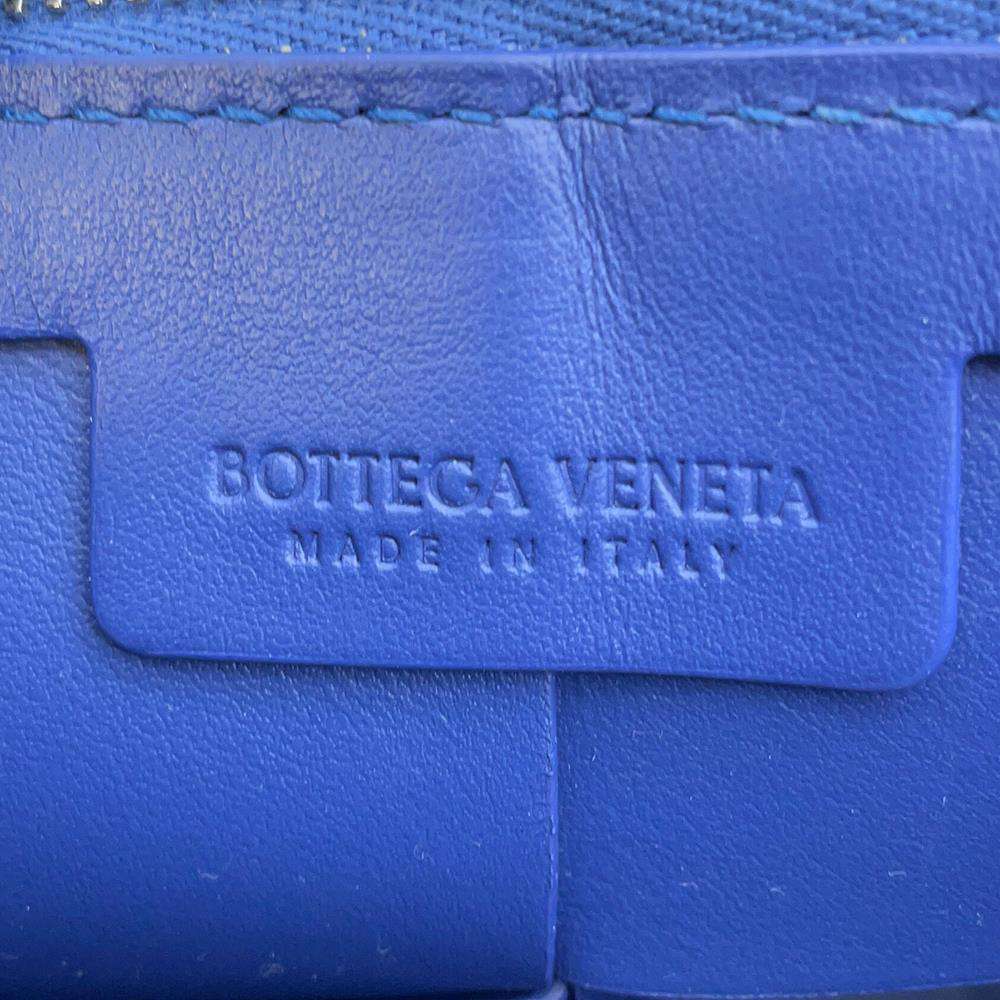 Bottega Veneta INTRECCIATO Cassette Shoulder Bag Blue Leather