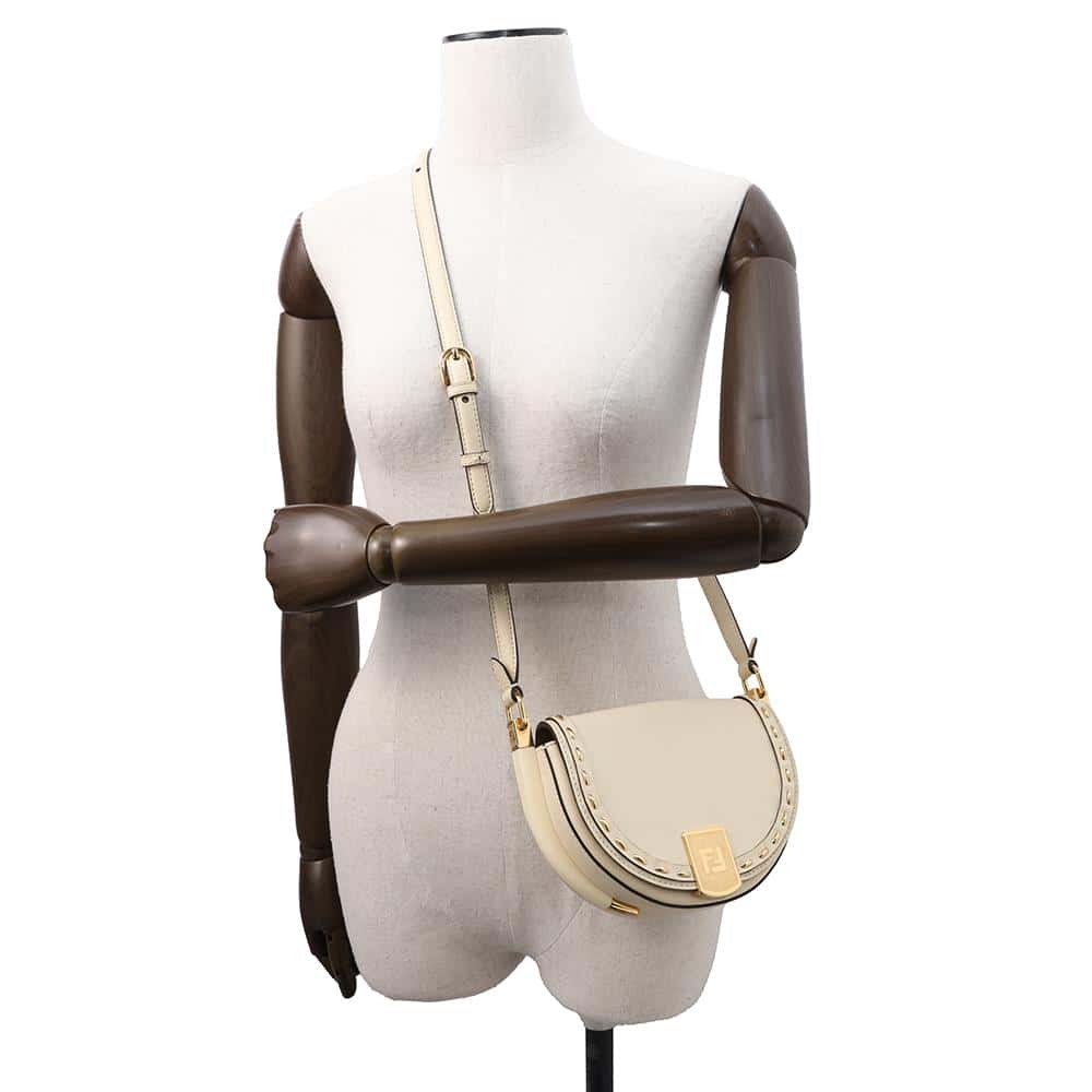 FENDI Moonlight Shoulder Bag Ivory8BT346 Leather